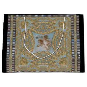 Heavenly Cherubs Christmas Holiday Large Gift Bag
