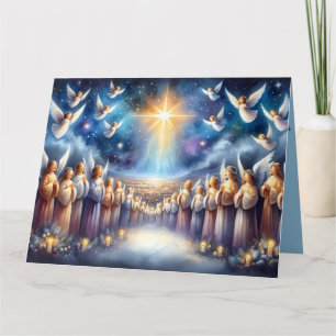 Heavenly Choir Under Star of Bethlehem Card