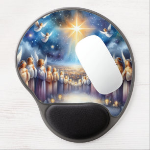 Heavenly Choir Under Star of Bethlehem Gel Mouse Pad