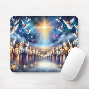 Heavenly Choir Under Star of Bethlehem Mouse Pad