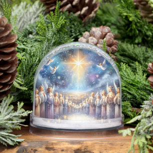 Heavenly Choir Under Star of Bethlehem Snow Globe