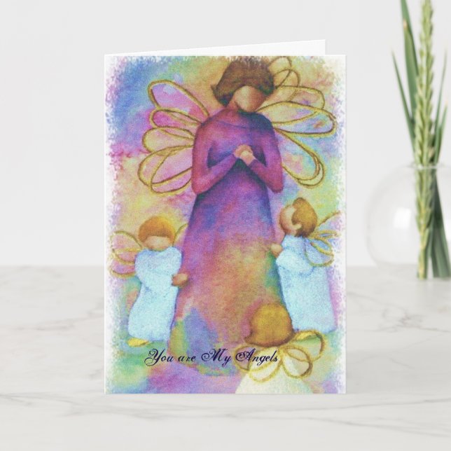 HEAVENLY CHRISTMAS ANGELS HOLIDAY CARD (Front)