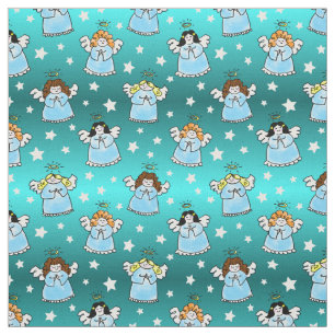 Heavenly Christmas Angels Pattern Fabric