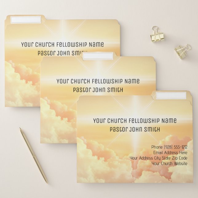 Heavenly Cloud Christian Church Office Files File Folder (Set)