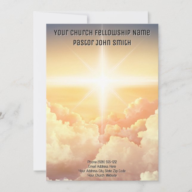 Heavenly Cloud Church Digital Printout Invitation (Front)