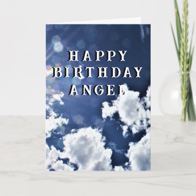 Heavenly Clouds  "Happy Birthday" "Angel" Card (Front)