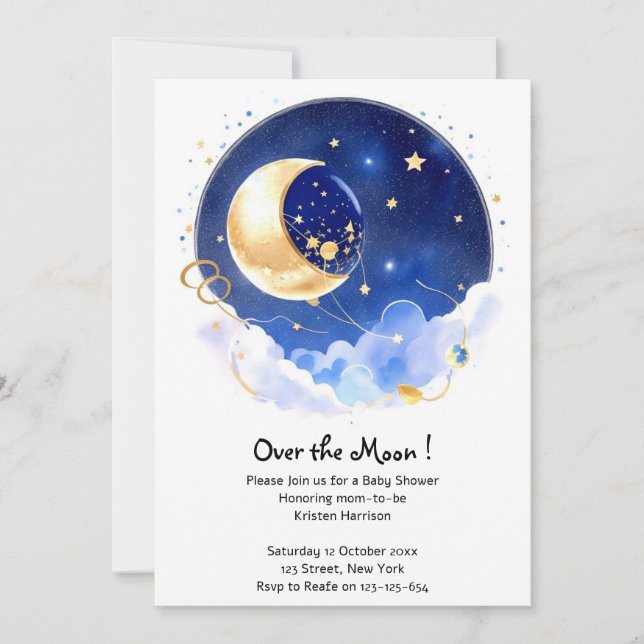 Heavenly Constellations Boy Baby Shower Invitation (Front)
