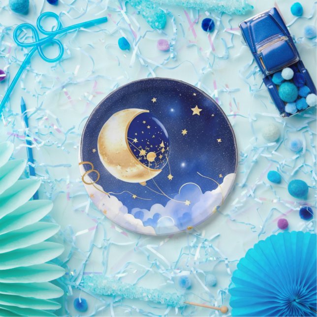 Heavenly Constellations Boy Baby Shower Paper Plates (Party)