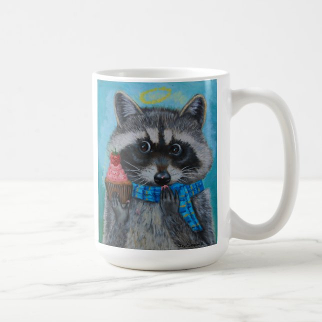 "Heavenly Cupcake"little raccoon loves his cupcake Coffee Mug (Right)