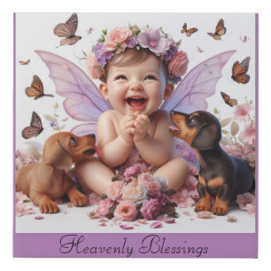 Heavenly Dachshunds Faux Canvas Print