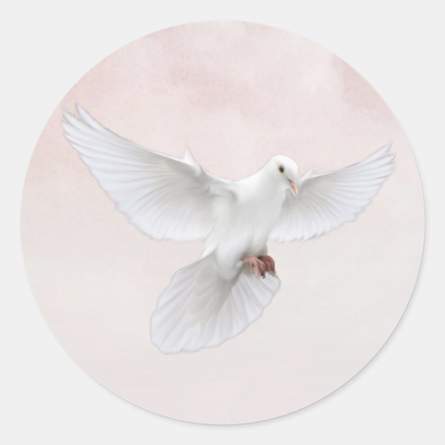 Heavenly Dove Classic Round Sticker (Front)