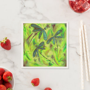 Heavenly Dragonflies On a Starry Sky Napkins