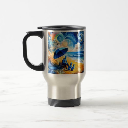 Heavenly Escape on the Seashore Travel Mug