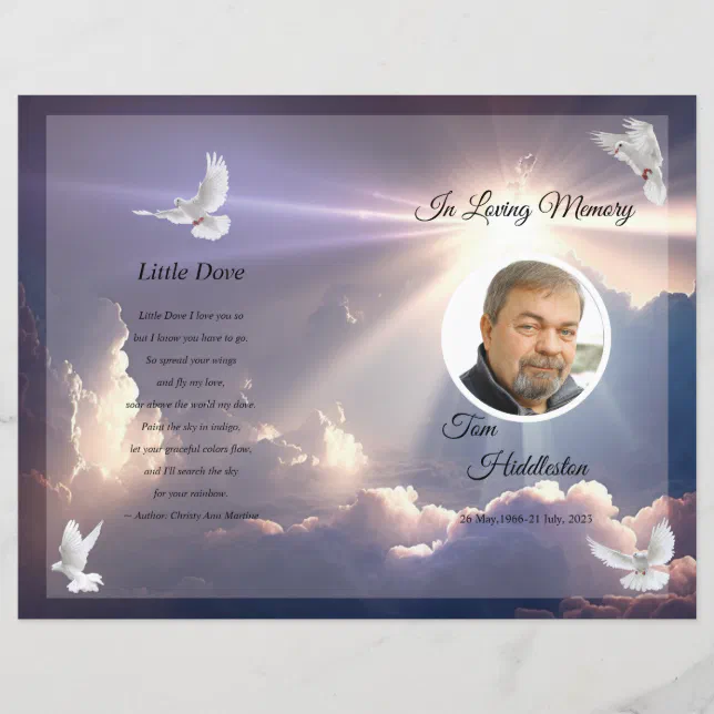 Heavenly Funeral Program Template 