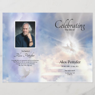 Heavenly Funeral Program Template
