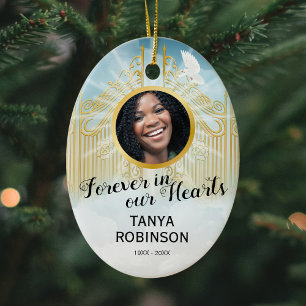 Heavenly Gate Memorial Photo Christmas Ceramic Ornament
