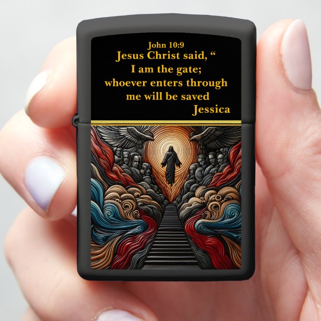 Heavenly Gate with Jesus Zippo Lighter (In Hand)
