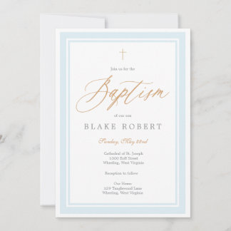 Heavenly Grace Baptism Invitation (Blue)