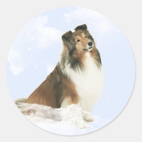 Heavenly Grace Sheltie Classic Round Sticker