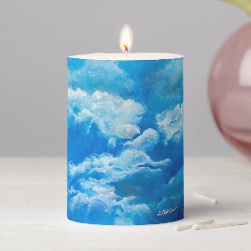 Heavenly Guardian Blue Pillar Candle