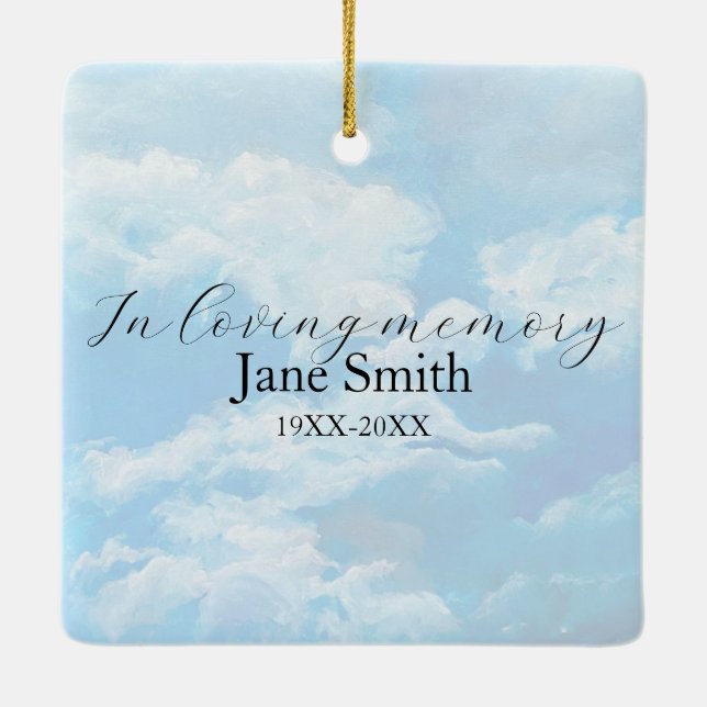 "Heavenly Guardian" Personalized Memorial Ornament (Back)