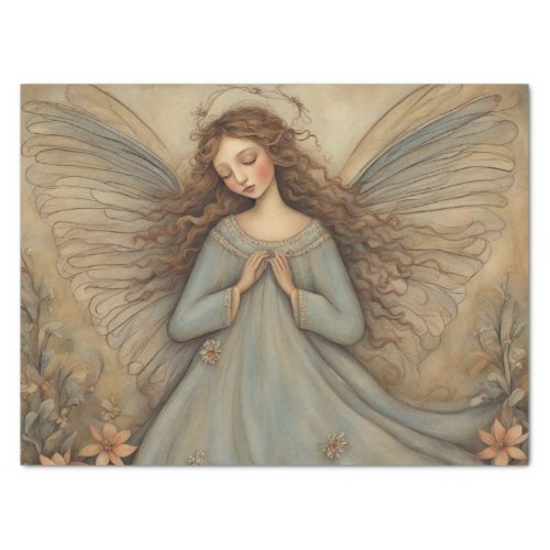 Heavenly Harmony Folk Art Angel Decoupage Tissue Paper