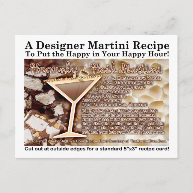 Heavenly Hash Martini Recipe Postcard (Front)