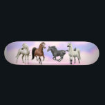 Heavenly Horses Skateboard<br><div class="desc">A skateboard full of pretty horses from greys to bay and black by equine artist Carolyn McFann of Two Purring Cats Studio.</div>