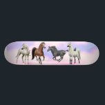 Heavenly Horses Skateboard<br><div class="desc">A skateboard full of pretty horses from greys to bay and black by equine artist Carolyn McFann of Two Purring Cats Studio.</div>