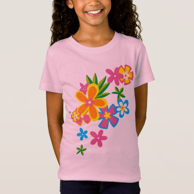 Heavenly Hula Flowers Girls T-Shirt (Front)