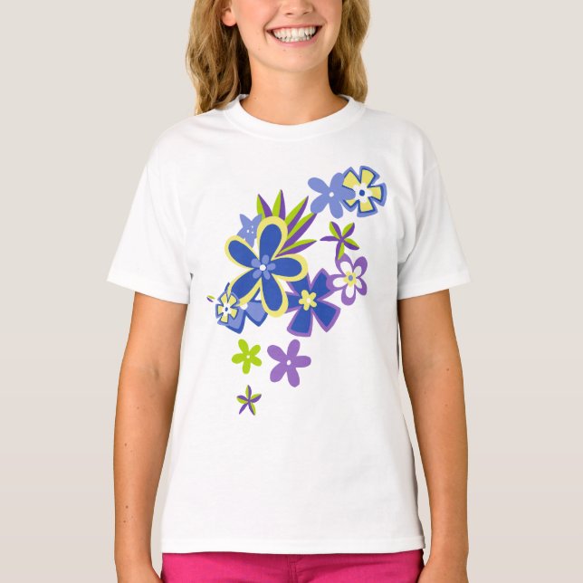 Heavenly Hula Hawaiian Flowers T-Shirt (Front)