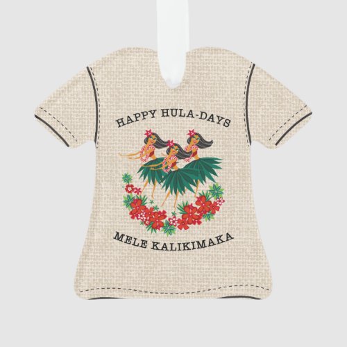 Heavenly Hula Holiday Hawaiian Hula Aloha Shirt Ornament