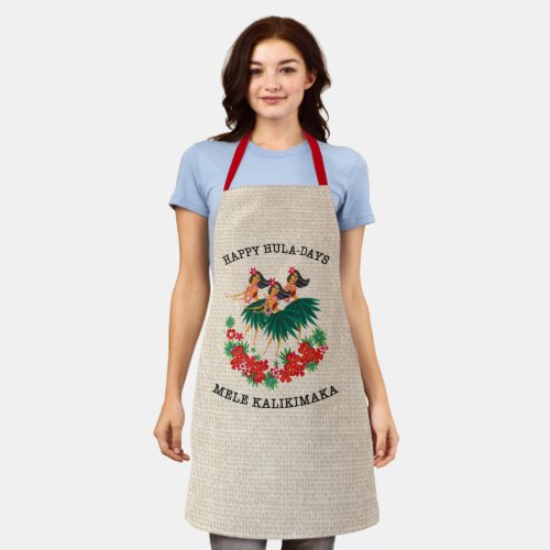 Heavenly Hula Holiday Hawaiian Hula Girls Apron