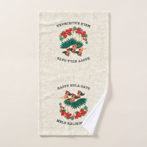 Heavenly Hula Holiday Hawaiian Hula Girls Hand Towel