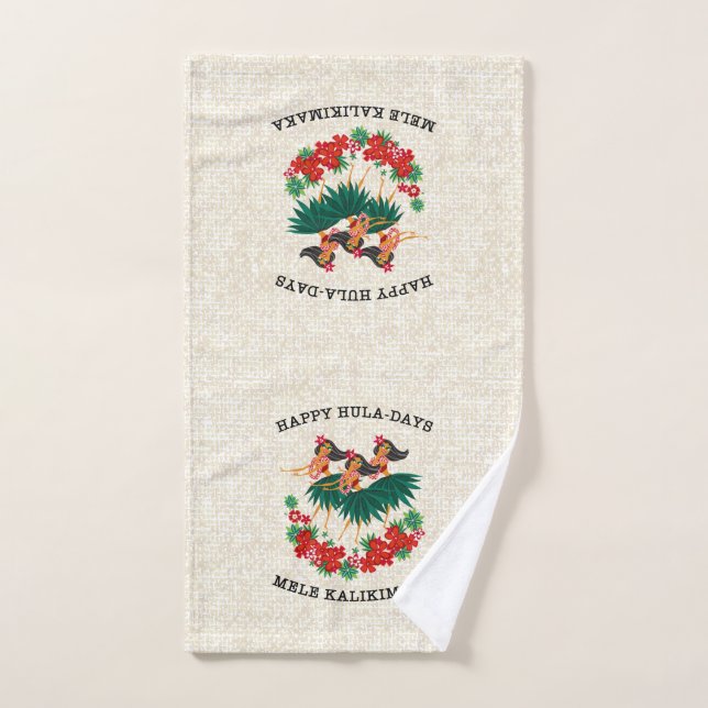 Heavenly Hula Holiday Hawaiian Hula Girls Hand Towel (Hand Towel)