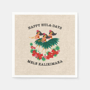 Heavenly Hula Holiday Hawaiian Hula Girls Napkins