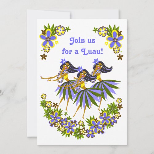 Heavenly Hula Luau  BBQ Invitations