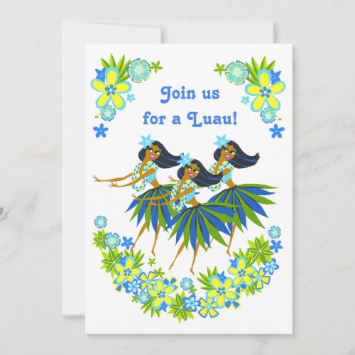 Heavenly Hula Luau  BBQ Invitations