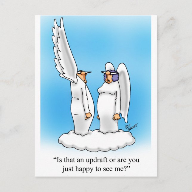 Heavenly Humor Angel Cartoon Gift! Postcard (Front)