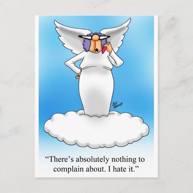 Heavenly Humor Angel Cartoon Gift! Postcard (Front)