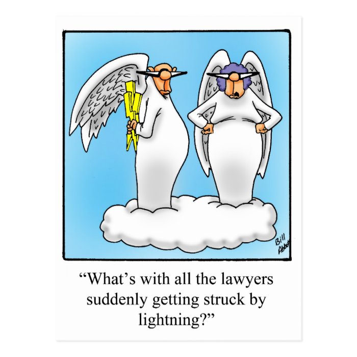 Heavenly Humor Angel Lawyer Cartoon Gift! Postcard Zazzle