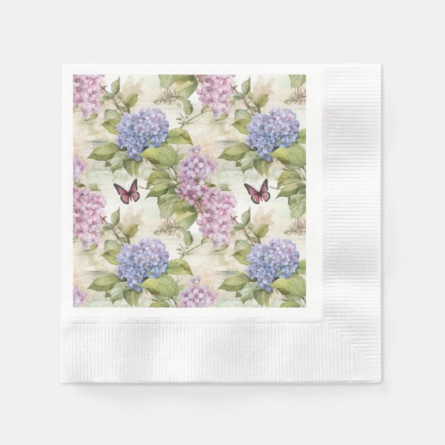 Heavenly Hydrangea Harmony Napkins (Front)