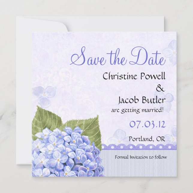 Heavenly Hydrangea - Save the Date (Front)