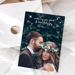 Heavenly Joy Religious Holiday Wedding Photo Card