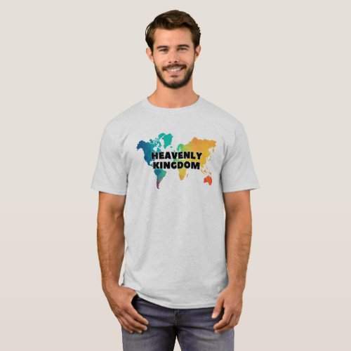 Heavenly Kingdom Watercolor Colorful World Map  T_ T_Shirt