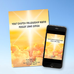 Heavenly Light Cloud Printable Church Stationery Invitation