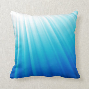 Heavenly Light Ombre white aqua blue pillow