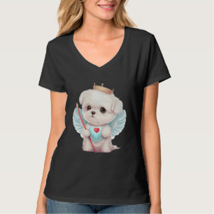 Heavenly Love: Cute Angel Maltese Dog Puppy T-Shirt