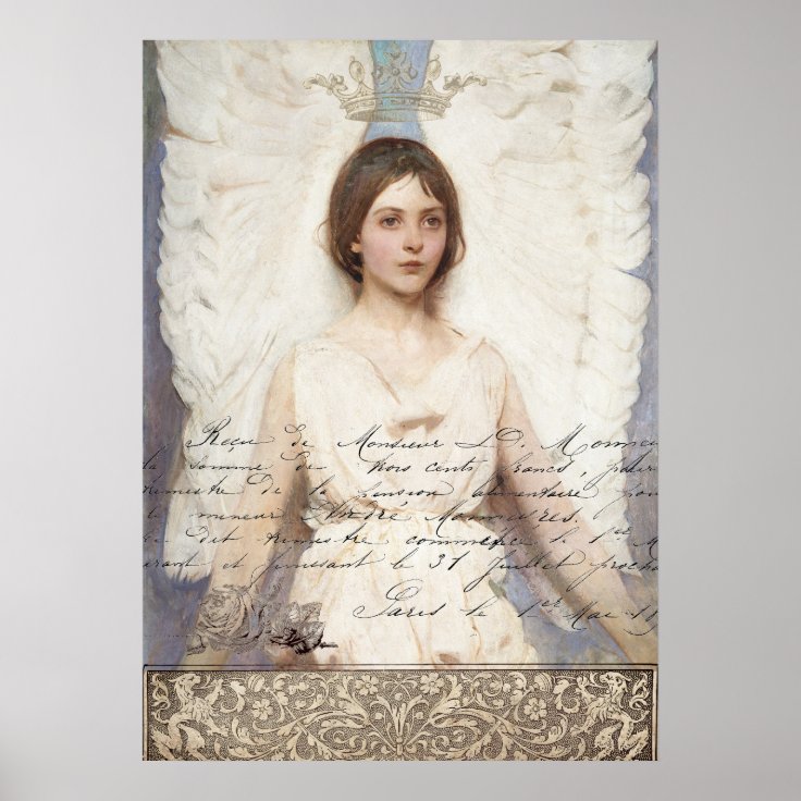 Heavenly Message Angel Print Or Decoupage Paper 