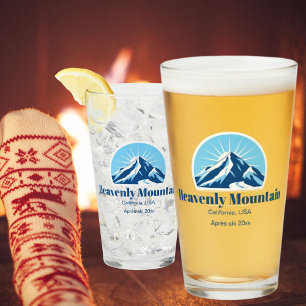 Heavenly Mountain California ski resort beer Glass